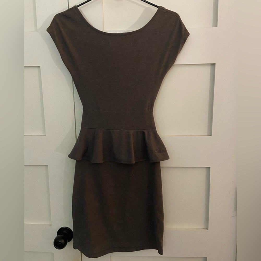 Vans Brown Peplum Sheath Dress for Cocktail